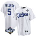 Odoa LA.Dodgers #5 Freddie Freeman Player White World Series Game Home Stitched Jerseys