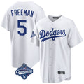 Odoa LA.Dodgers #5 Freddie Freeman Player White World Series Meet Game Home Stitched Jerseys