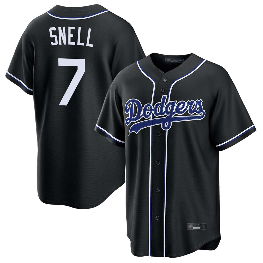 Odoa LA.Dodgers #7 Blake Snell Player Black Carbon Limited Home Stitched Jerseys