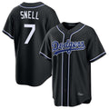 Odoa LA.Dodgers #7 Blake Snell Player Black Carbon Limited Home Stitched Jerseys