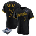 Odoa LA.Dodgers #7 Blake Snell Player Black Snake Skin City Limited Elite World Series Home Stitched Jerseys