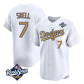 Odoa LA.Dodgers #7 Blake Snell Player Gold Collection Limited World Series Home Stitched Jerseys