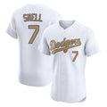 Odoa LA.Dodgers #7 Blake Snell Player Gold Limited Elite Home Stitched Jerseys