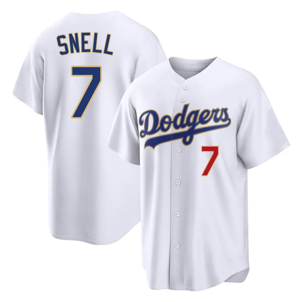 Odoa LA.Dodgers #7 Blake Snell Player Gold White 2026 Collection Stadium Limited Stitched Jerseys