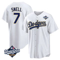 Odoa LA.Dodgers #7 Blake Snell Player Gold White World Series Home Game Stitched Jerseys