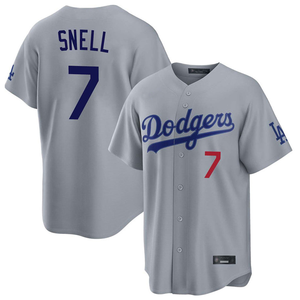 Odoa LA.Dodgers #7 Blake Snell Player Gray Game Limited Home Stitched Jerseys