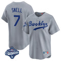 Odoa LA.Dodgers #7 Blake Snell Player Gray Game Limited World Series Meet Home Stitched Jerseys