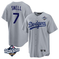 Odoa LA.Dodgers #7 Blake Snell Player Gray Game World Series Stitched Jerseys