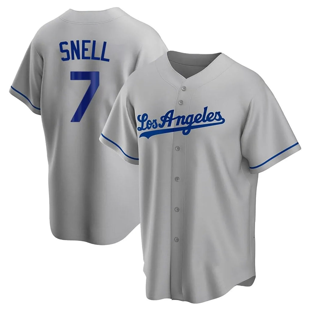 Odoa LA.Dodgers #7 Blake Snell Player Gray Road Game Stitched Jerseys