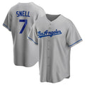 Odoa LA.Dodgers #7 Blake Snell Player Gray Road Game Stitched Jerseys