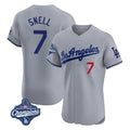Odoa LA.Dodgers #7 Blake Snell Player Gray World Series Meet Limited Elite Home Stitched Jerseys