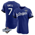 Odoa LA.Dodgers #7 Blake Snell Player Royal City Connect Elite World Series Home Stitched Jerseys