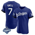 Odoa LA.Dodgers #7 Blake Snell Player Royal City Connect Elite World Series Meet Home Stitched Jerseys