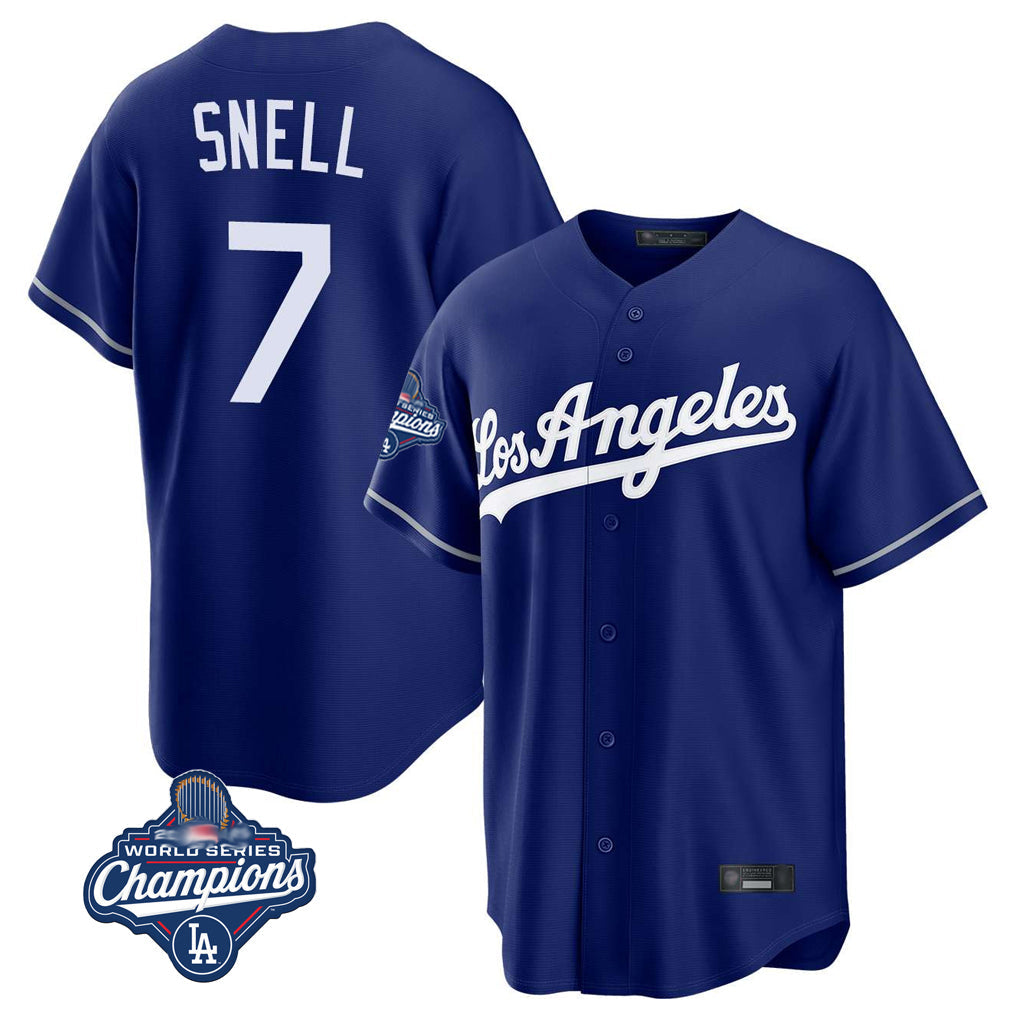 Odoa LA.Dodgers #7 Blake Snell Player Royal Game World Series Meet Stitched Jerseys