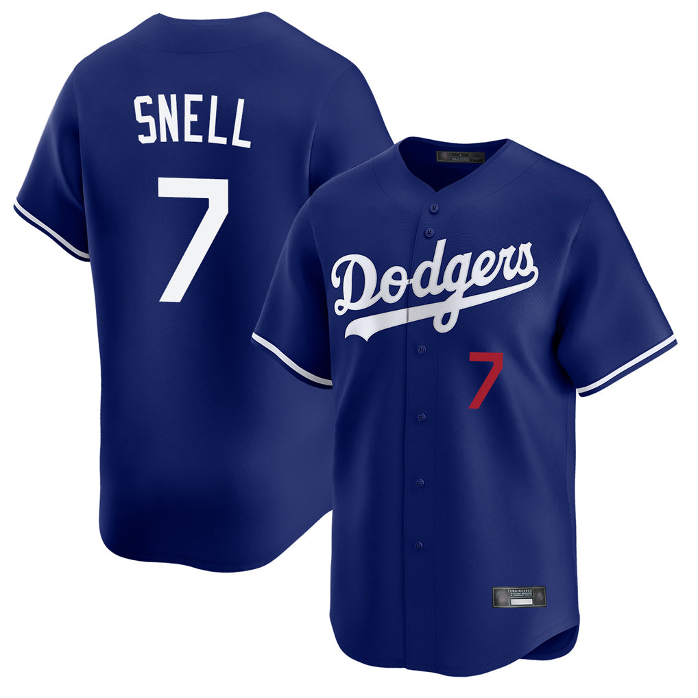 Odoa LA.Dodgers #7 Blake Snell Player Royal Limited Home Stitched Jerseys
