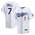 Odoa LA.Dodgers #7 Blake Snell Player White Game Home Stitched Jerseys