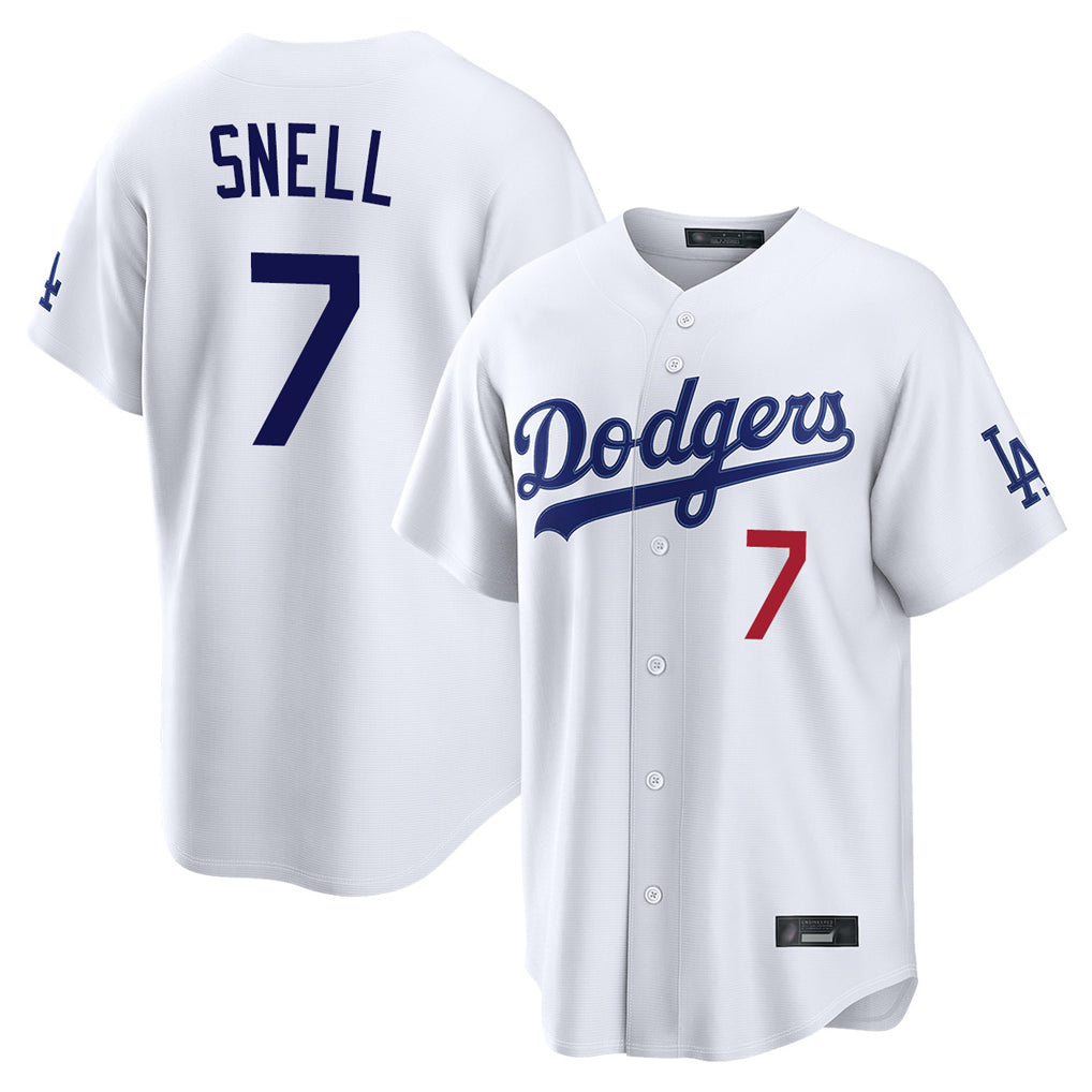 Odoa LA.Dodgers #7 Blake Snell Player White Game Home Stitched Jerseys