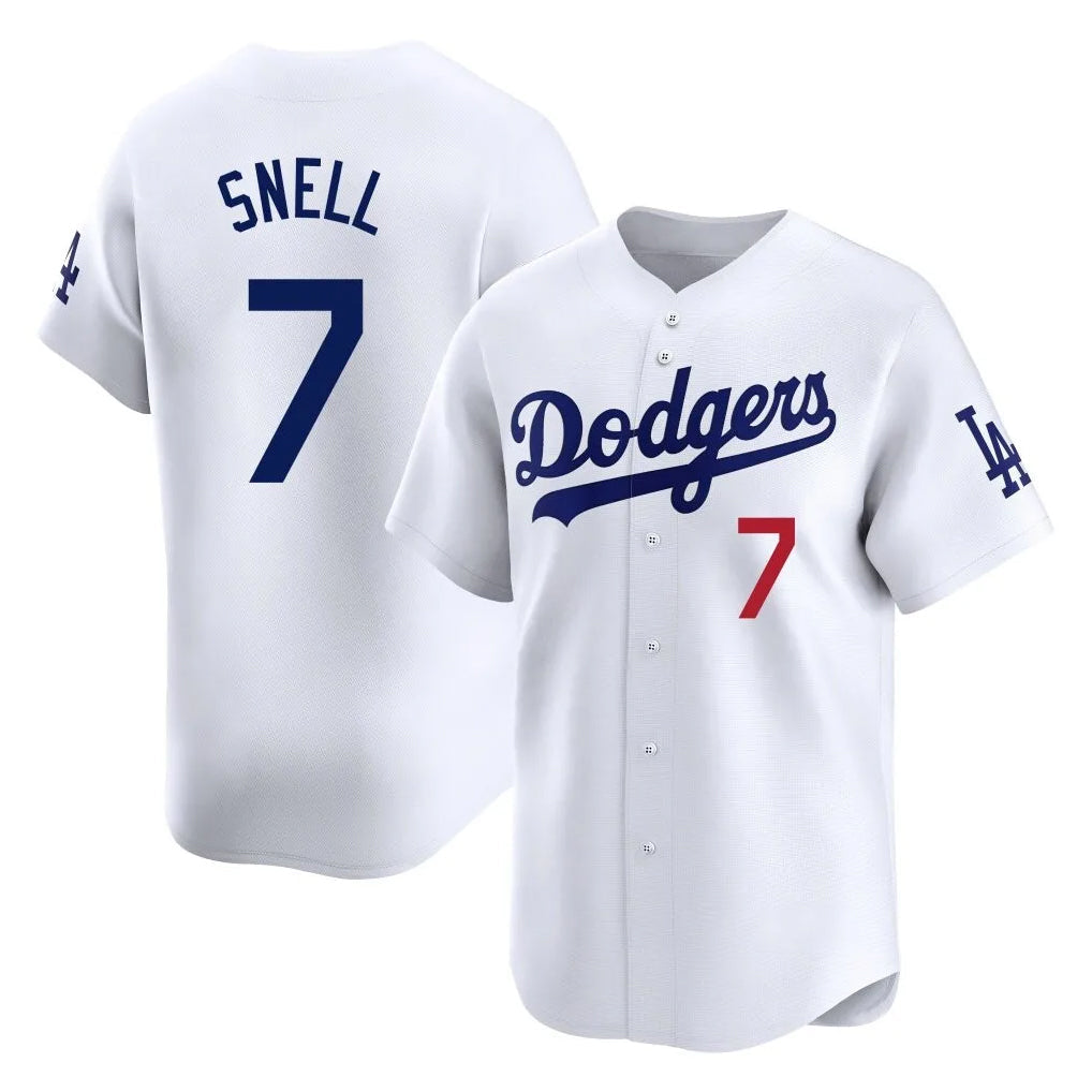 Odoa LA.Dodgers #7 Blake Snell Player White Game Limited Home Stitched Jerseys