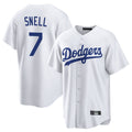 Odoa LA.Dodgers #7 Blake Snell Player White Game Stitched Jerseys