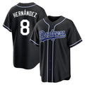 Odoa LA.Dodgers #8 Enrique Hern?¡ì?¨¦ndez Player Black Carbon Limited Home Stitched Jerseys