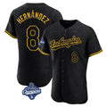 Odoa LA.Dodgers #8 Enrique Hern?¡ì?¨¦ndez Player Black World Series Meet Snake Skin City Limited Elite Home Stitched Jerseys