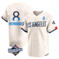 Odoa LA.Dodgers #8 Enrique Hern?¡ì?¨¦ndez Player Cream World Series City Connect Limited Home Stitched Jerseys