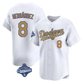 Odoa LA.Dodgers #8 Enrique Hern?¡ì?¨¦ndez Player Gold World Series Meet Collection Limited Home Stitched Jerseys