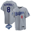 Odoa LA.Dodgers #8 Enrique Hern?¡ì?¨¦ndez Player Gray World Series Meet Game Home Stitched Jerseys