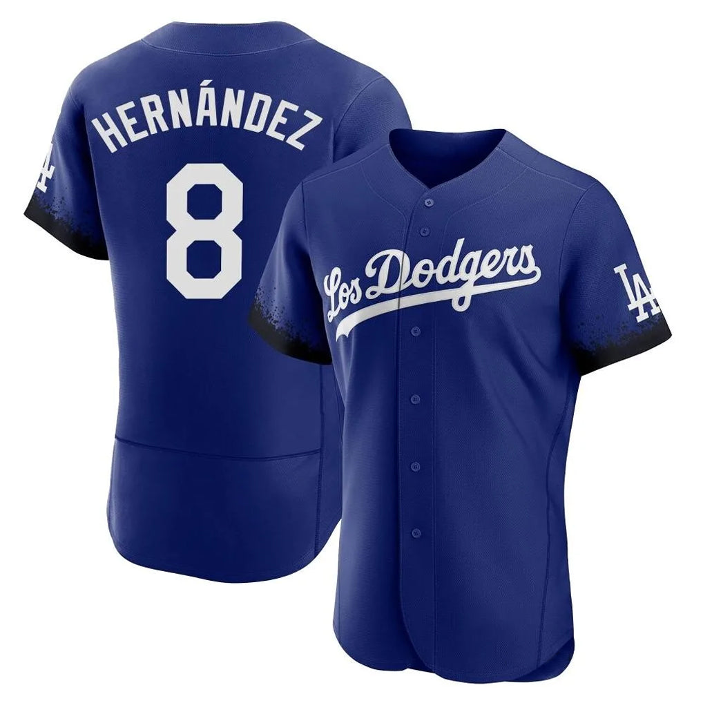 Odoa LA.Dodgers #8 Enrique Hern?¡ì?¨¦ndez Player Royal City Connect Elite Home Stitched Jerseys