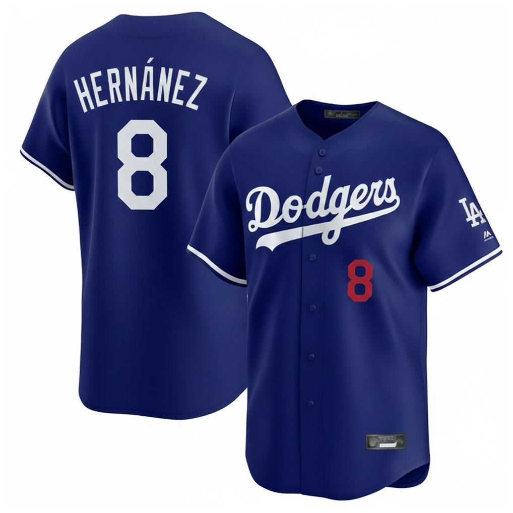 Odoa LA.Dodgers #8 Enrique Hern?¡ì?¨¦ndez Player Royal Limited Home Stitched Jerseys