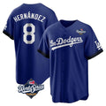Odoa LA.Dodgers #8 Enrique Hern?¡ì?¨¦ndez Player Royal World Series City Connect Home Game Stitched Jerseys