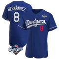Odoa LA.Dodgers #8 Enrique Hern?¡ì?¨¦ndez Player Royal World Series Limited Elite Home Stitched Jerseys