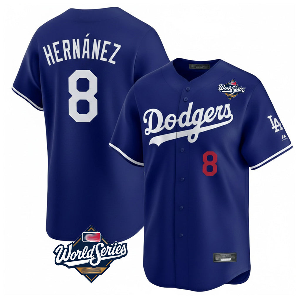 Odoa LA.Dodgers #8 Enrique Hern?¡ì?¨¦ndez Player Royal World Series Limited Home Stitched Jerseys