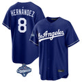 Odoa LA.Dodgers #8 Enrique Hern?¡ì?¨¦ndez Player Royal World Series Meet Game Stitched Jerseys