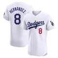 Odoa LA.Dodgers #8 Enrique Hern?¡ì?¨¦ndez Player White Limited Elite Home Stitched Jerseys