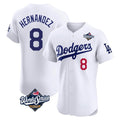 Odoa LA.Dodgers #8 Enrique Hern?¡ì?¨¦ndez Player White World Series Limited Elite Home Stitched Jerseys