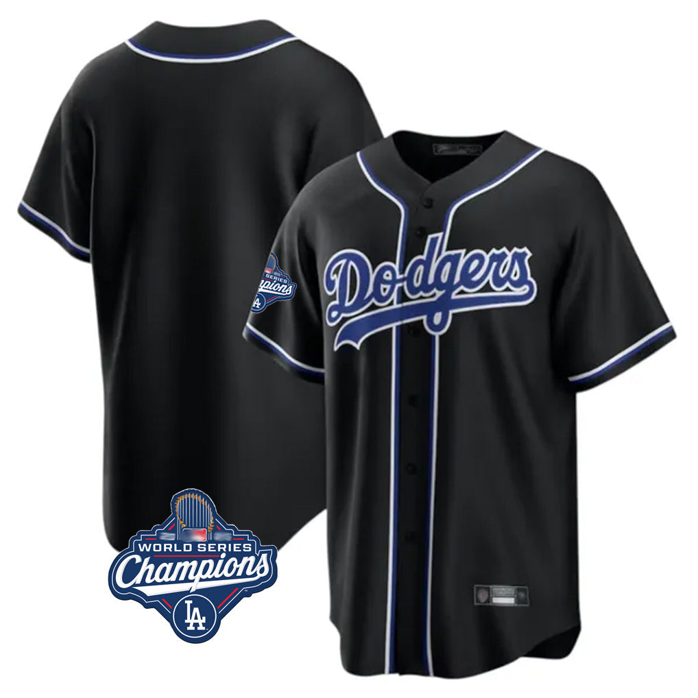 Odoa LA.Dodgers Blank Player Black Carbon Limited Home World Series Meet Stitched Jerseys