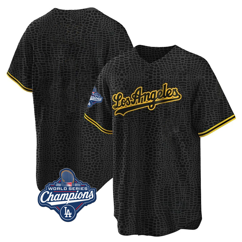 Odoa LA.Dodgers Blank Player Black Gold Limited Home World Series Meet Stitched Jerseys