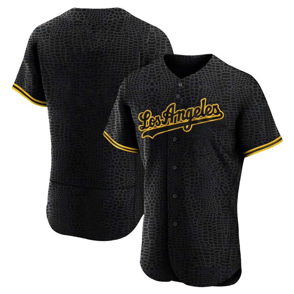 Odoa LA.Dodgers Blank Player Black Snake Skin City Limited Elite Home Stitched Jerseys