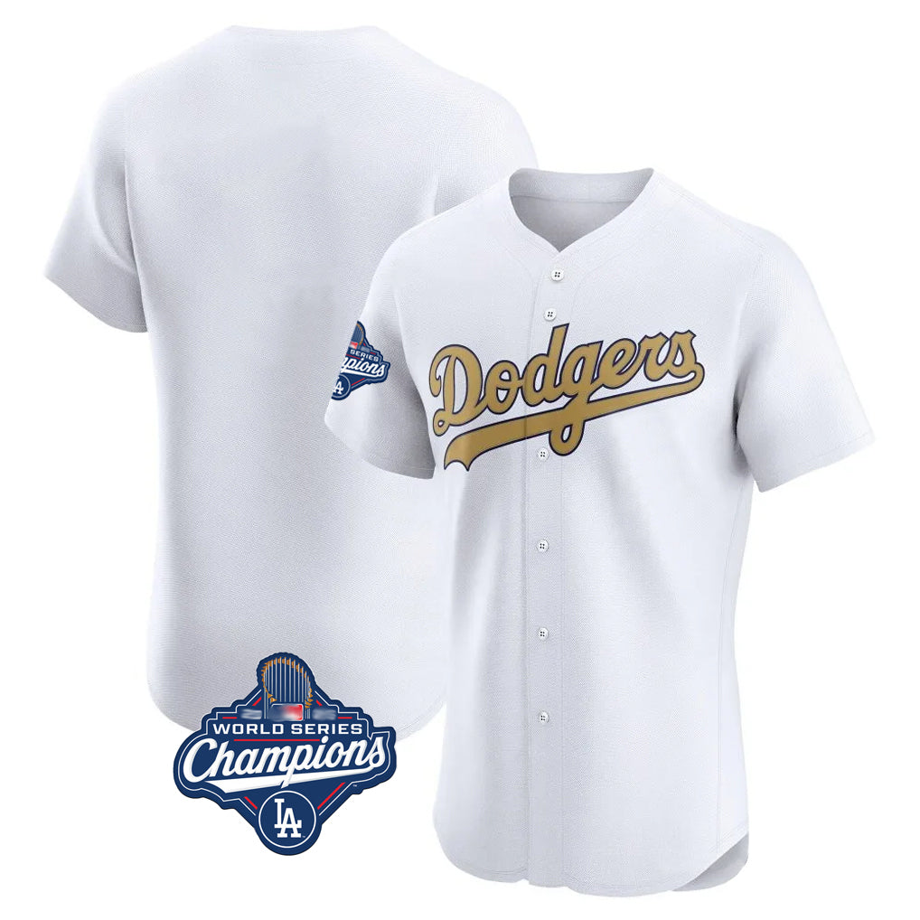 Odoa LA.Dodgers Blank Player Gold Limited Elite Home World Series Meet Stitched Jerseys