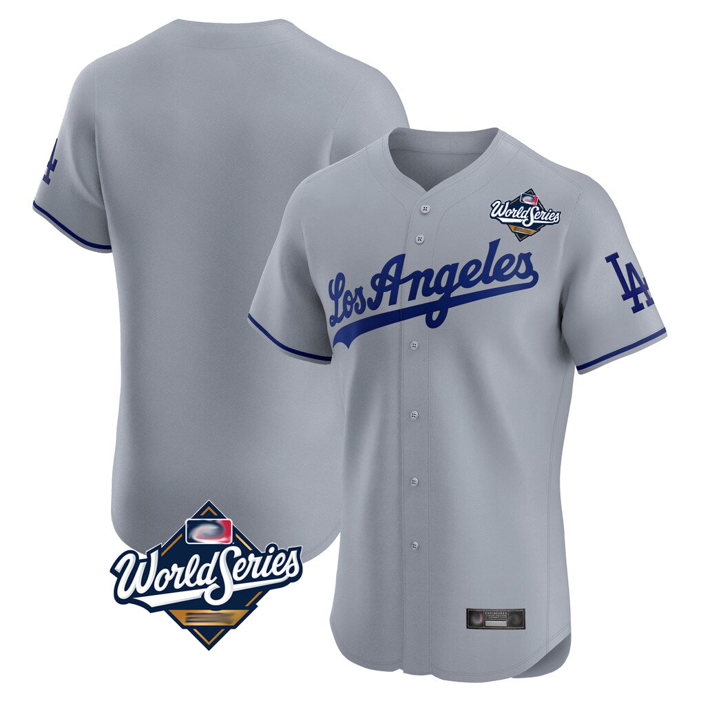 Odoa LA.Dodgers Blank Player Gray Limited Elite Home World Series Stitched Jerseys