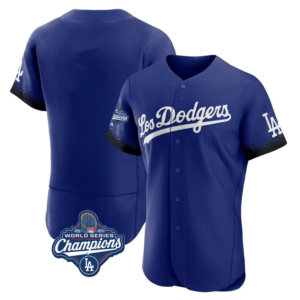 Odoa LA.Dodgers Blank Player Royal City Connect Elite Home World Series Meet Stitched Jerseys