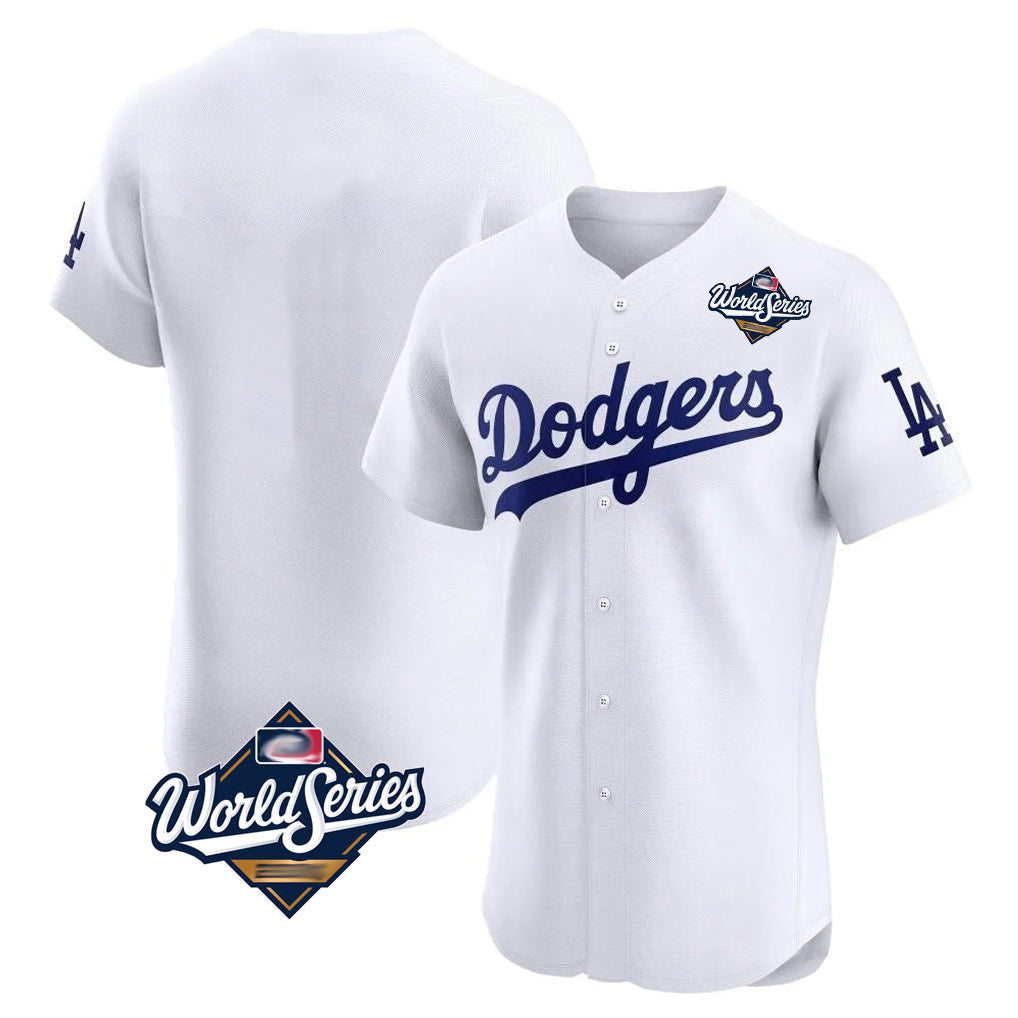 Odoa LA.Dodgers Blank Player White Limited Elite Home World Series Stitched Jerseys
