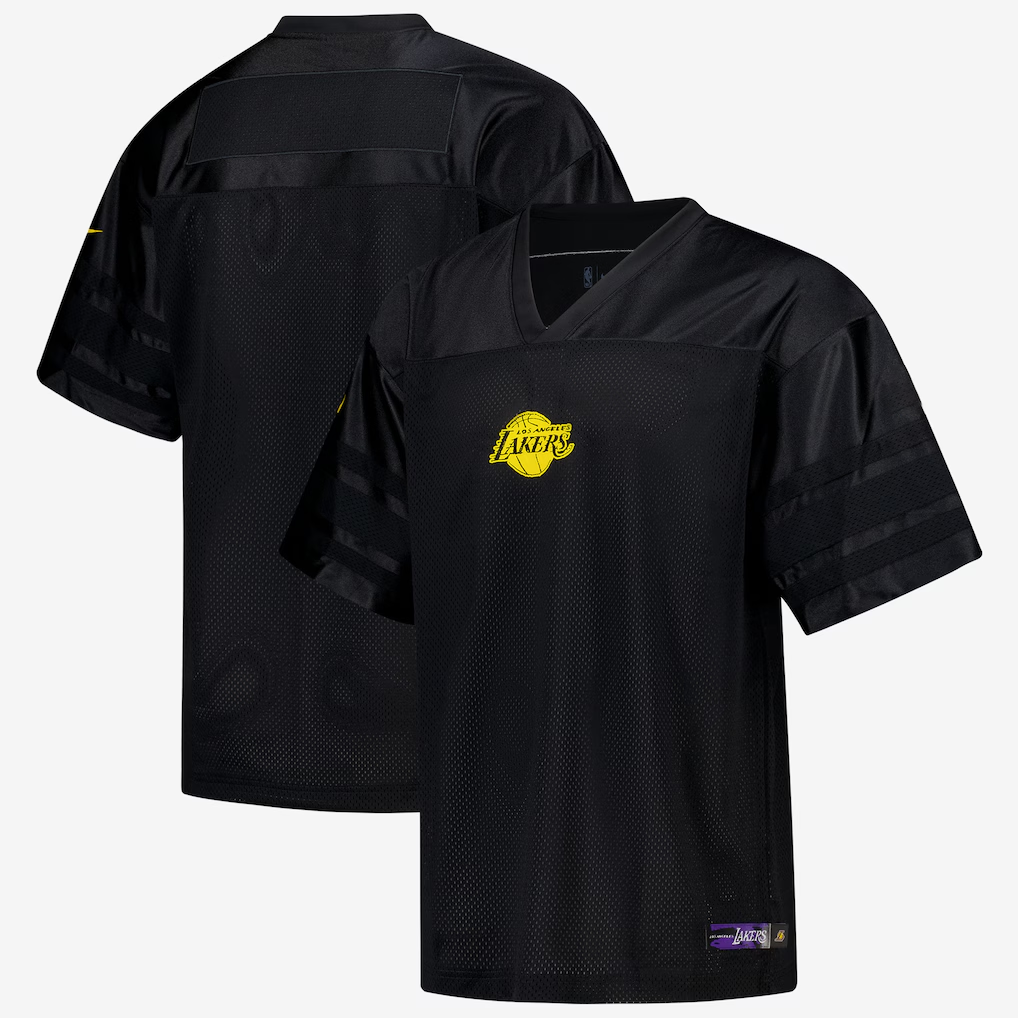 Odoa LA.Lakers Black Courtside Football Stitched Jerseys