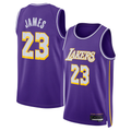 Odoa LA.Lakers #23 LeBron James Purple Swingman Stitched Jerseys - Statement Edition