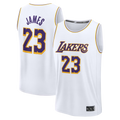 Odoa LA.Lakers #23 LeBron James White Fast Break Replica Player Stitched Jerseys - Association Edition