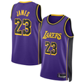 Odoa LA.Lakers #23 Lebron James Statement Edition Swingman Stitched Jerseys