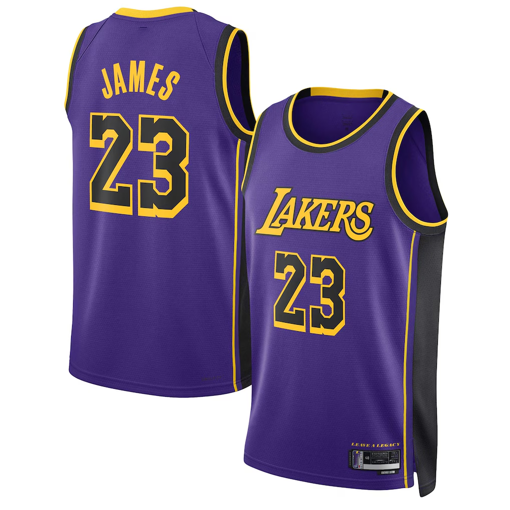 Odoa LA.Lakers #23 Lebron James Statement Edition Swingman Stitched Jerseys
