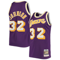 Odoa LA.Lakers #32 Magic Johnson Mitchell & Ness Purple 198485 Hardwood Classics Authentic Jerseys