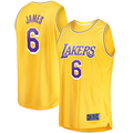 Odoa LA.Lakers #6 LeBron James Gold 202122 Fast Break Replica Stitched Jerseys - Icon Edition